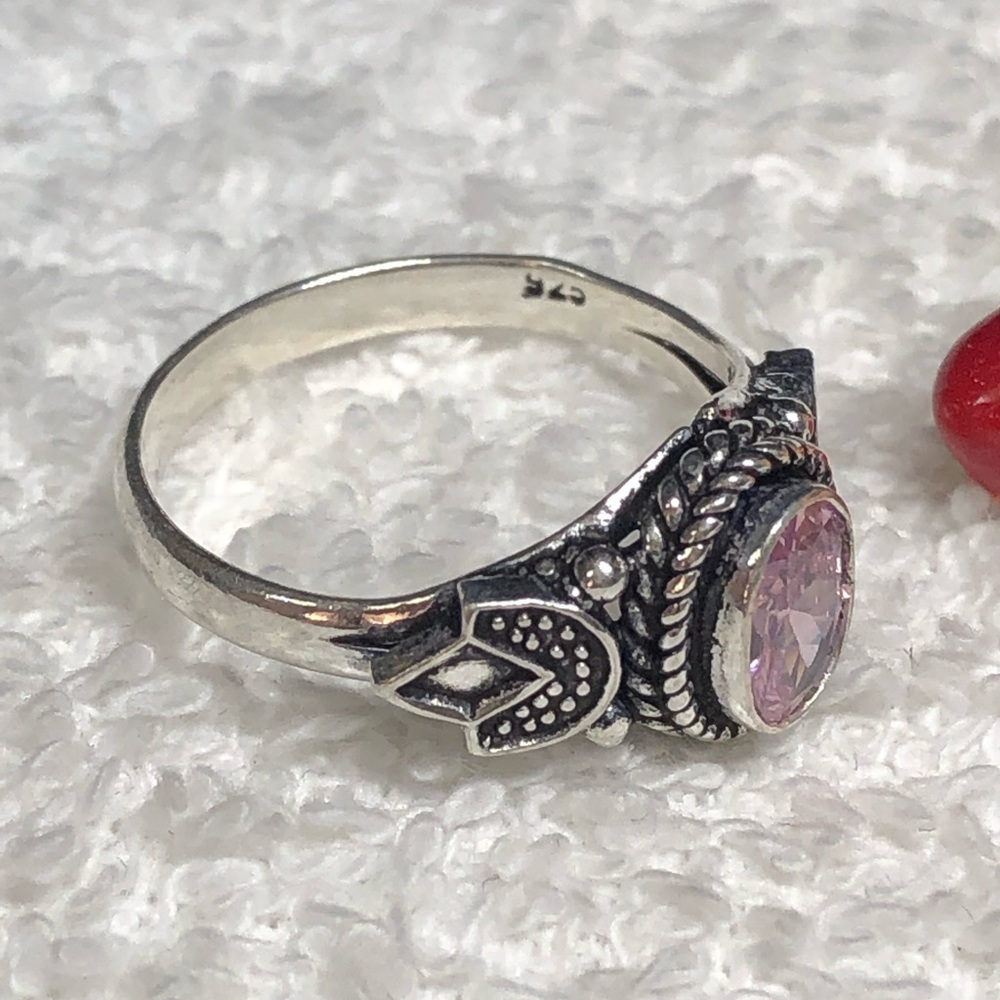 💕💍Pink topaz ring size 7 - Picture 6 of 8